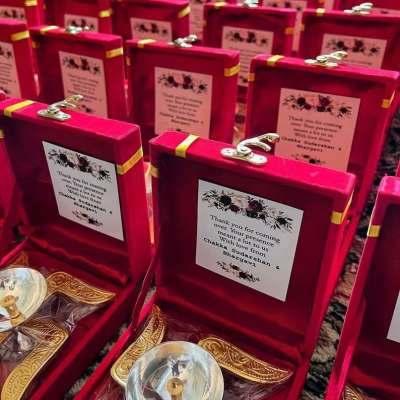 Gold plated brass swastik diya
