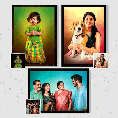 Digital oil frame with free keychain