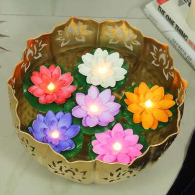 Lotus Flower Water Sensor Diyas pack of 6 set