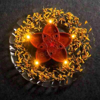 Panchmukhi water sensor diya with cells included
