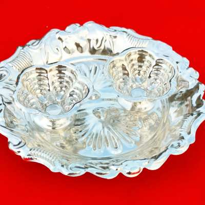 German silver kumkum plate pack of 10