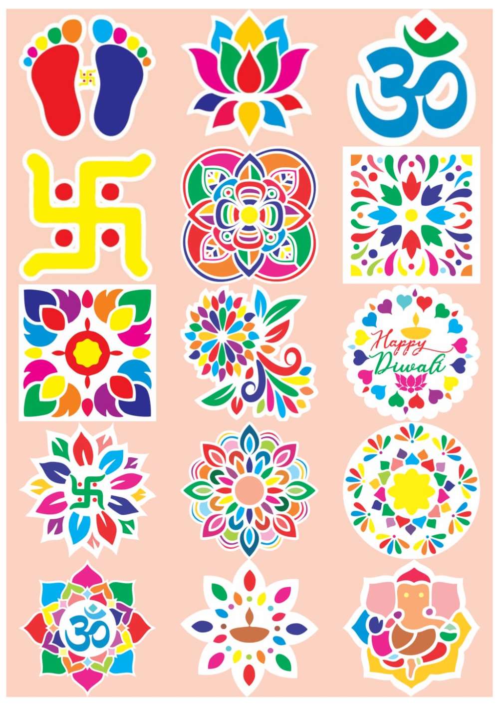 Reusable Rangoli  Mdf cards