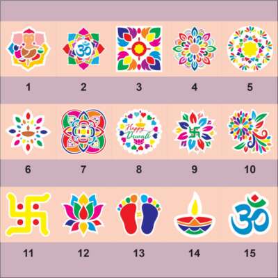Reusable Rangoli  Mdf cards
