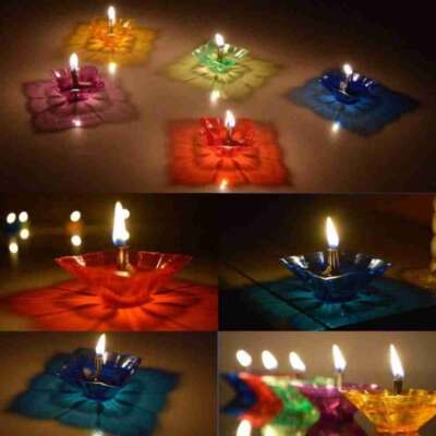 Water Sensor Reflection Led Diyas Candle with Water pack of 12
