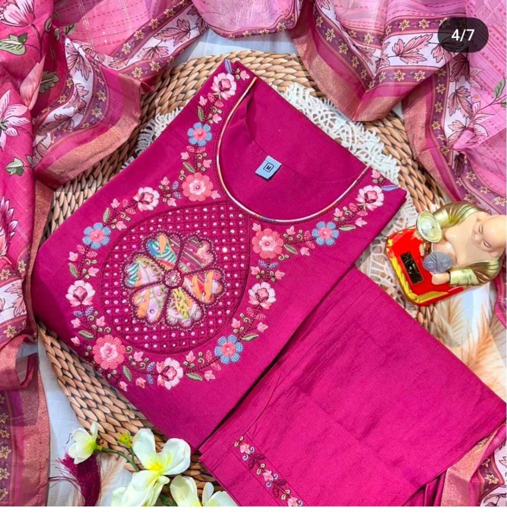 Hand work kurthi 3 piece set