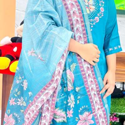 Hand work kurthi 3 piece set