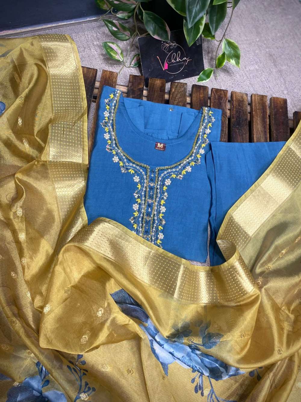 Soft Tissue Silk 3 piece kurthi set