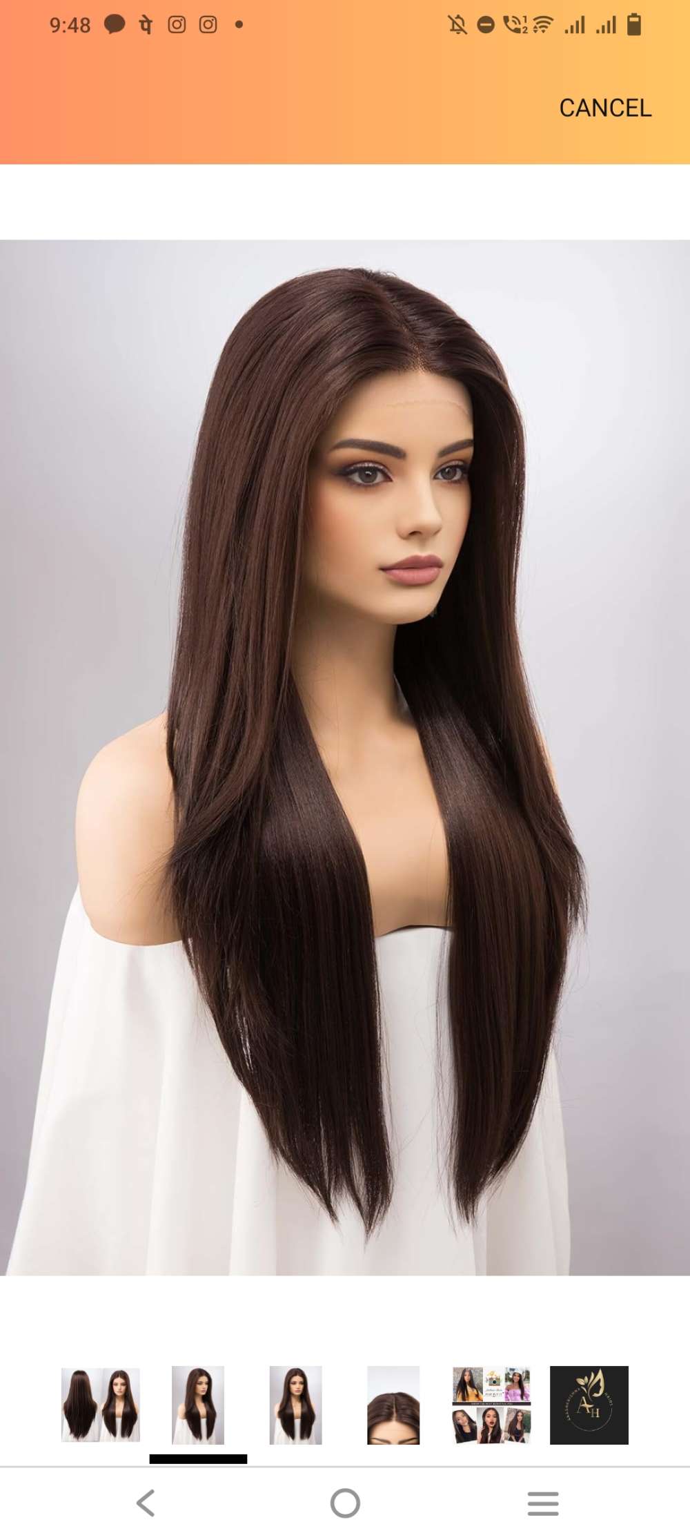 Premium quality brown color synthetic wig