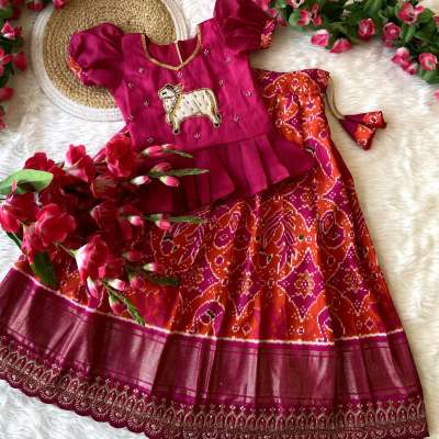Pure dola silk maggam work pattu pavdai
