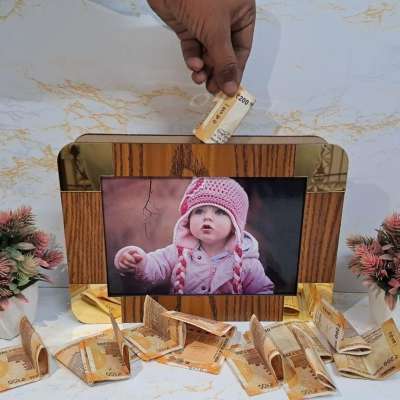 Money saving bank with acrylic finish
