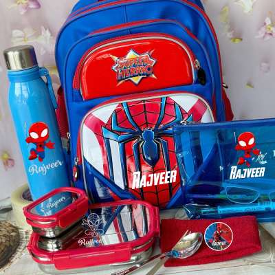 Personalised 5 zip school bag combo