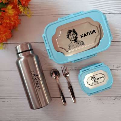 Tiffin combo with 700ml steel bottle