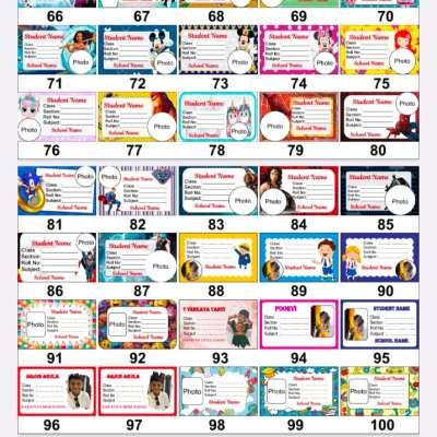 Customised Name Slip with baby pic & any cartoon theme