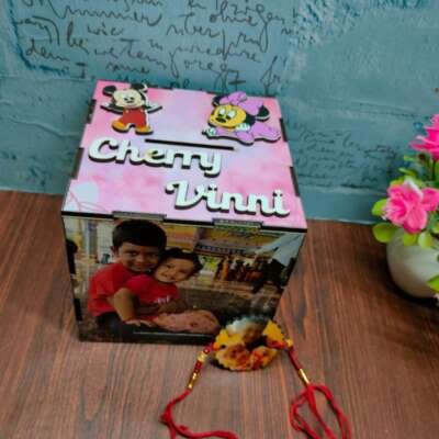 Customised Piggy Bank with magnet photo Rakhi