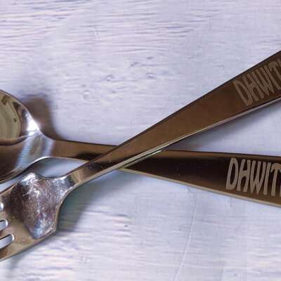 Personalized spoon and fork