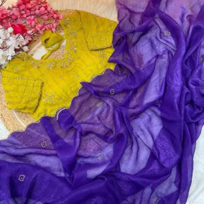 Pure crunchy silk saree