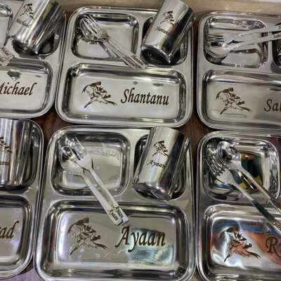 3 partions plate set