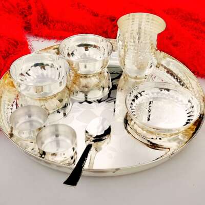 German silver heavy gauge dinner set