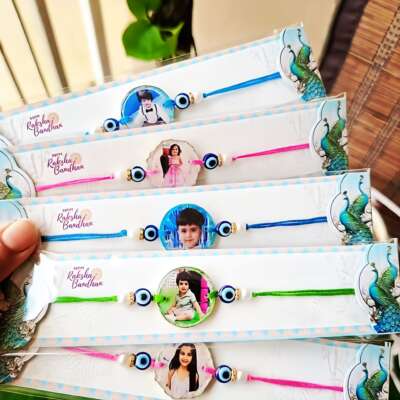 Glitter Evil Eyes Resin rakhi cum magnet