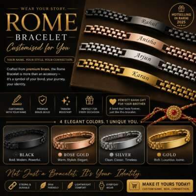 Name engraved Bracelet Rakhi