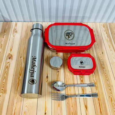 Lunch box jumbo size with 1 liter bottle