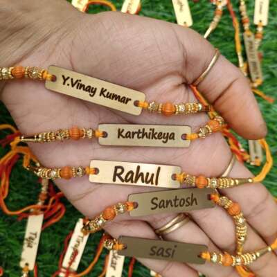 Metal Name Engraved Rakhi