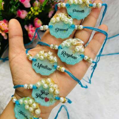 Resin name rakhi with Magnet/Keychain