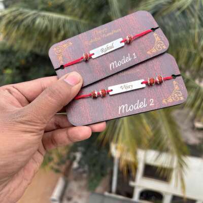 92.5 pure silver customised name rakhis