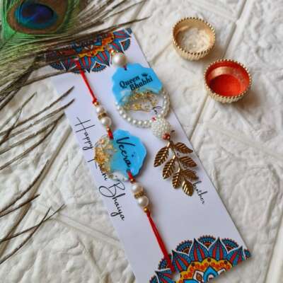 Couple name Resin Rakhis