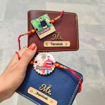 Wallet with photo magnet rakhi