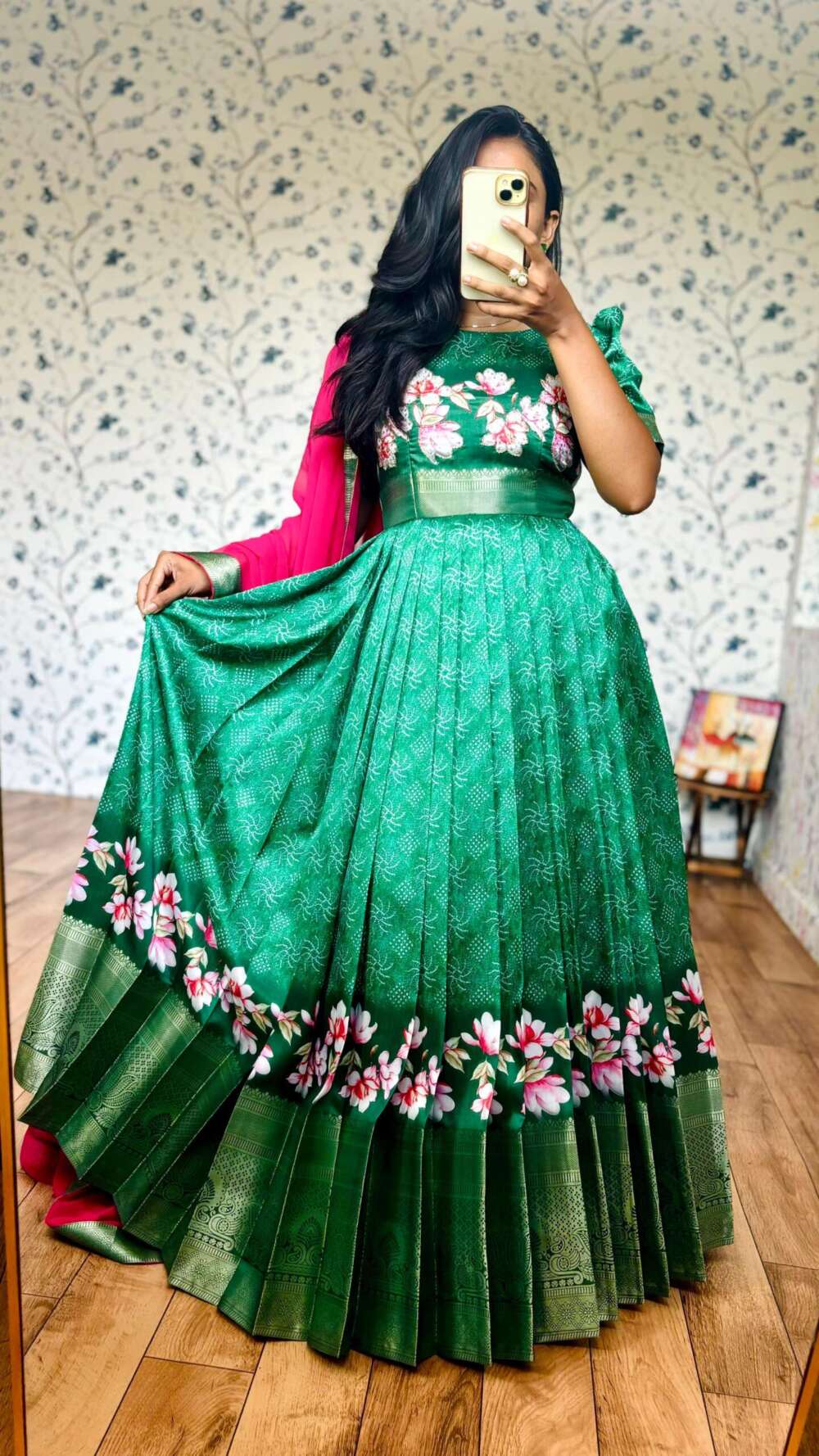 Maggam work bhandini dress