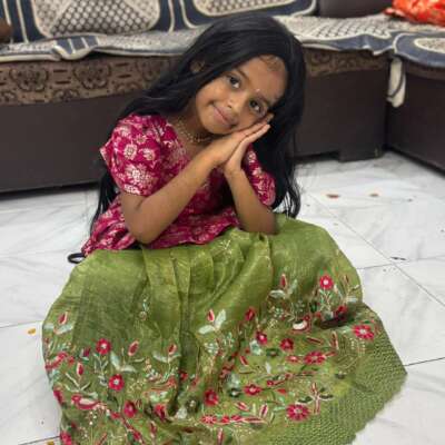 Pretty pink and green lehenga