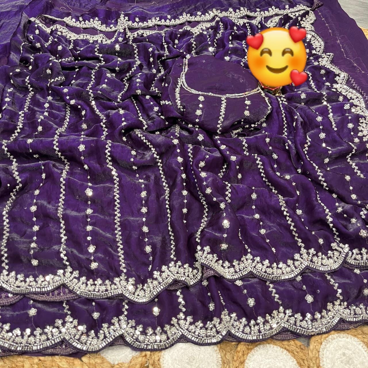 Pure space silk saree with heavy work