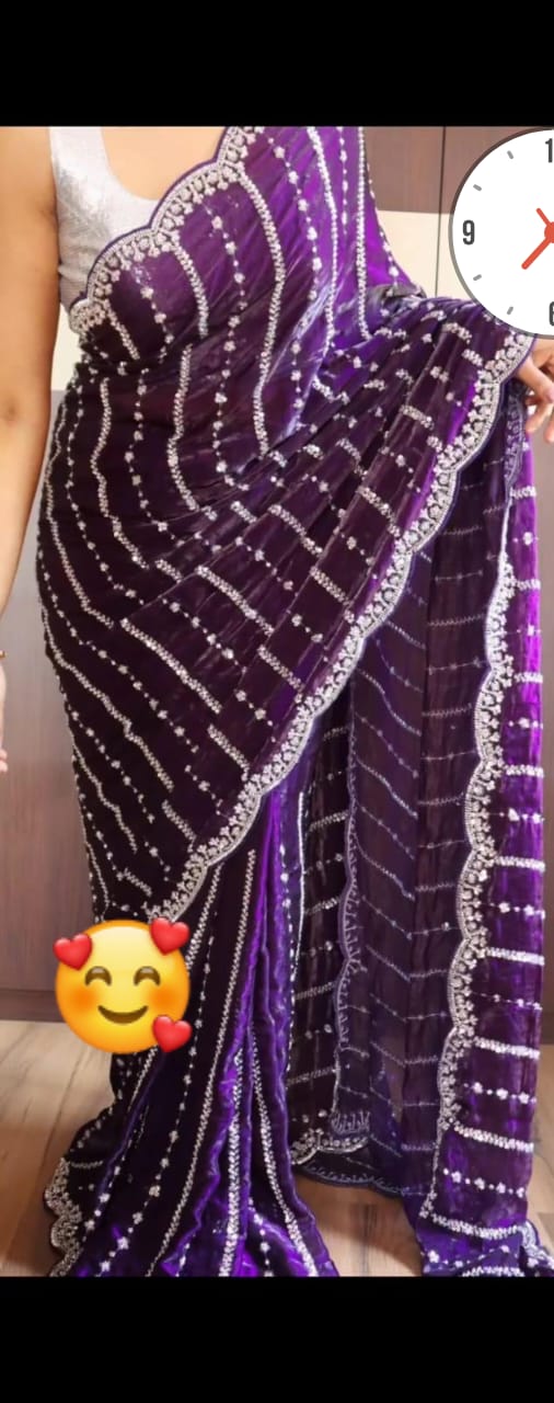 Pure space silk saree with heavy work