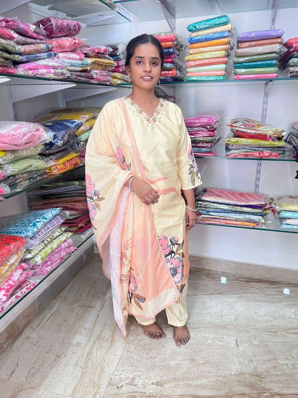 Muslin Kurthi 3 piece set