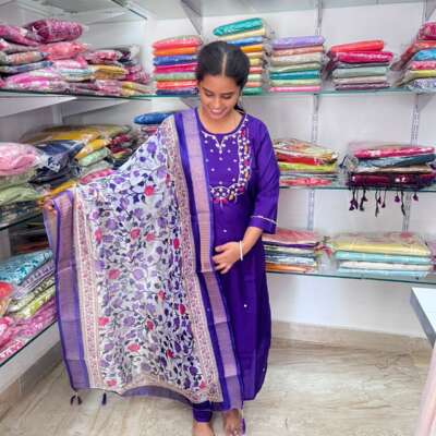 Muslin 3 piece kurthi set with lining