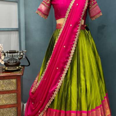 Kanjivaram fully stitched lehenga