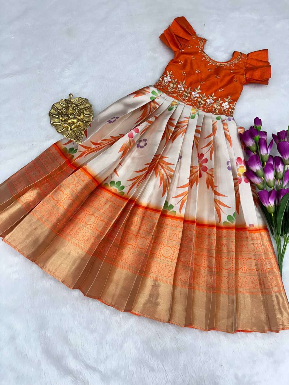 Pure silk fabric gown