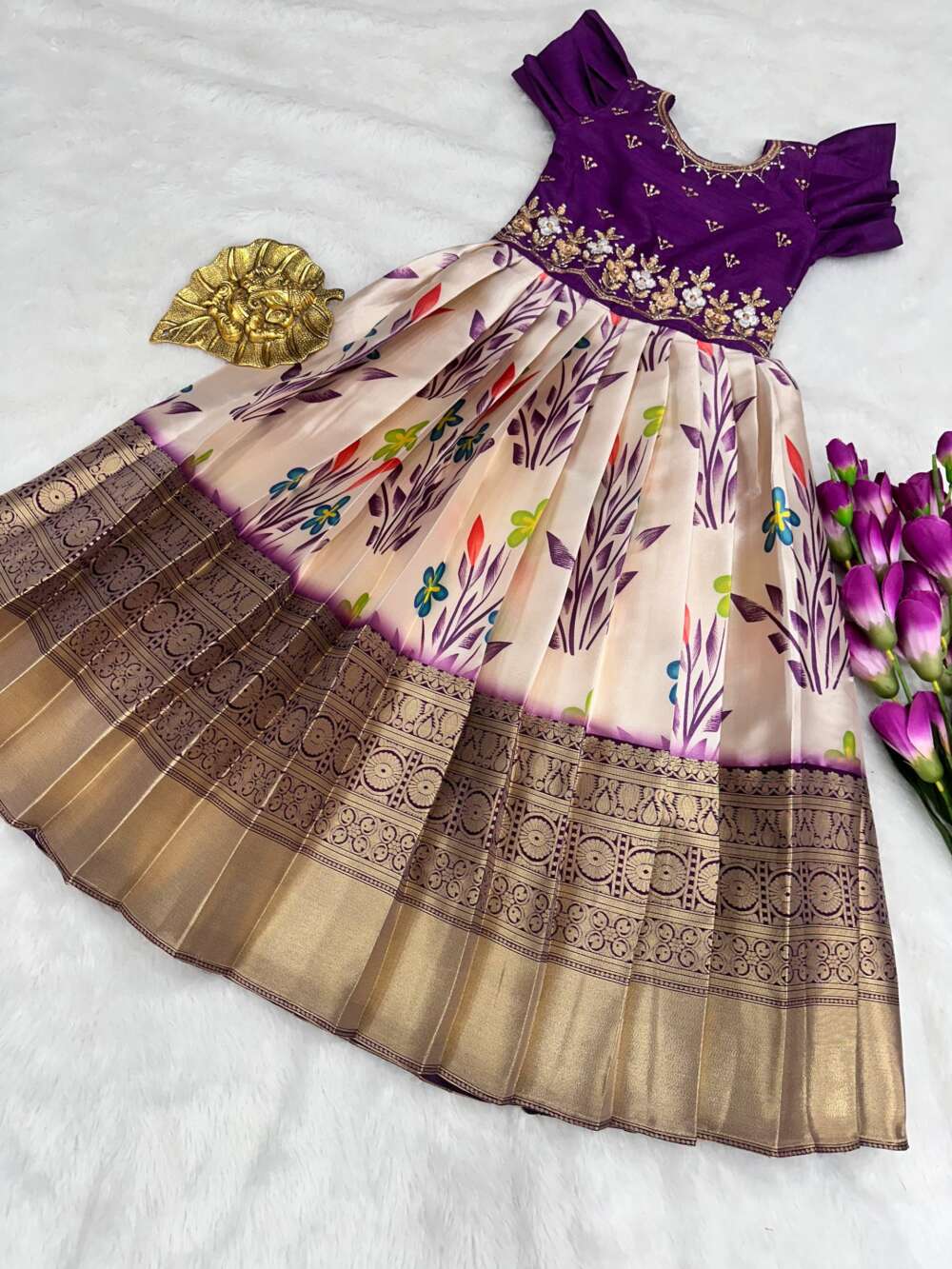 Pure silk fabric gown
