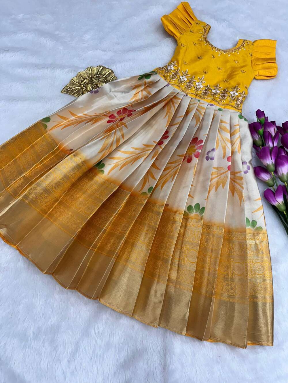 Pure silk fabric gown