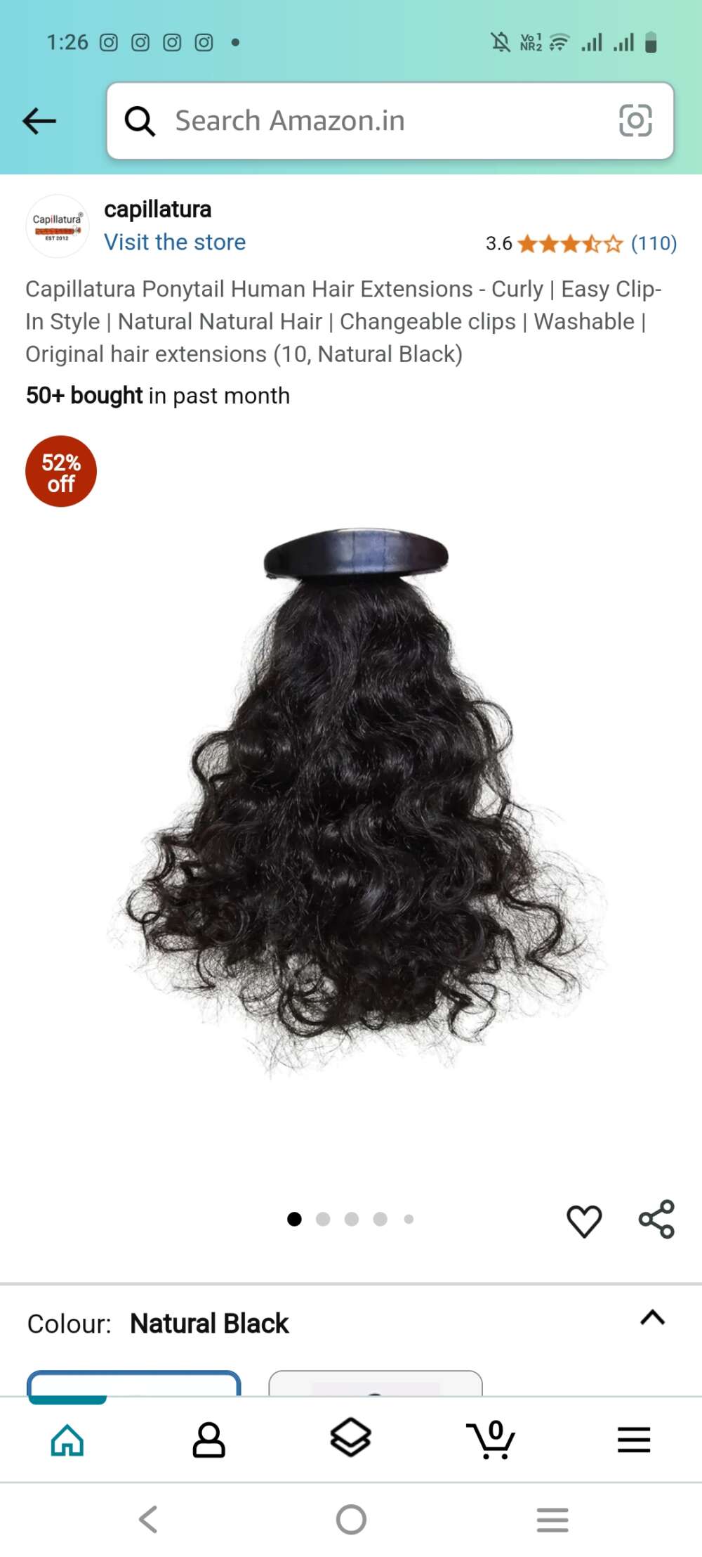 Human hair - Changeable clip extension