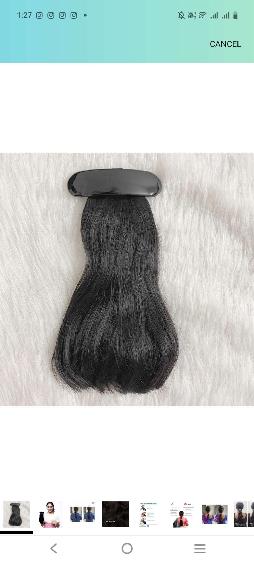 Human hair - Changeable clip extension