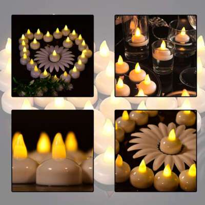 Set of 12 Flameless Floating Candles Battery operated