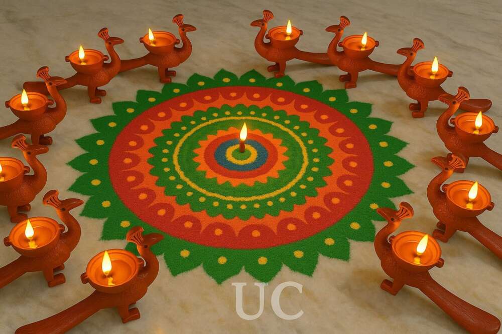 Reusable Peacock Water Sensor Diyas
