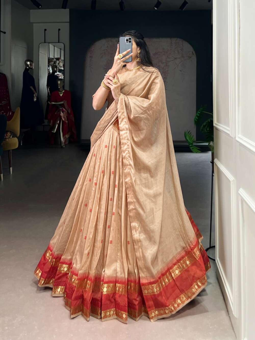 Chanderi cotton lehenga