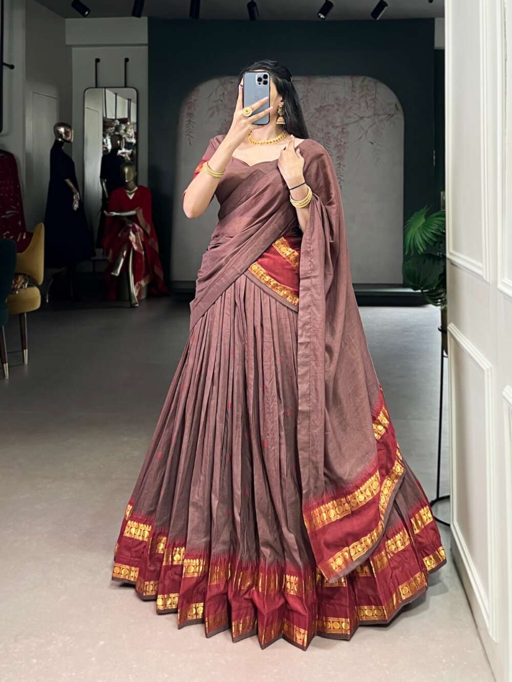 Chanderi cotton lehenga