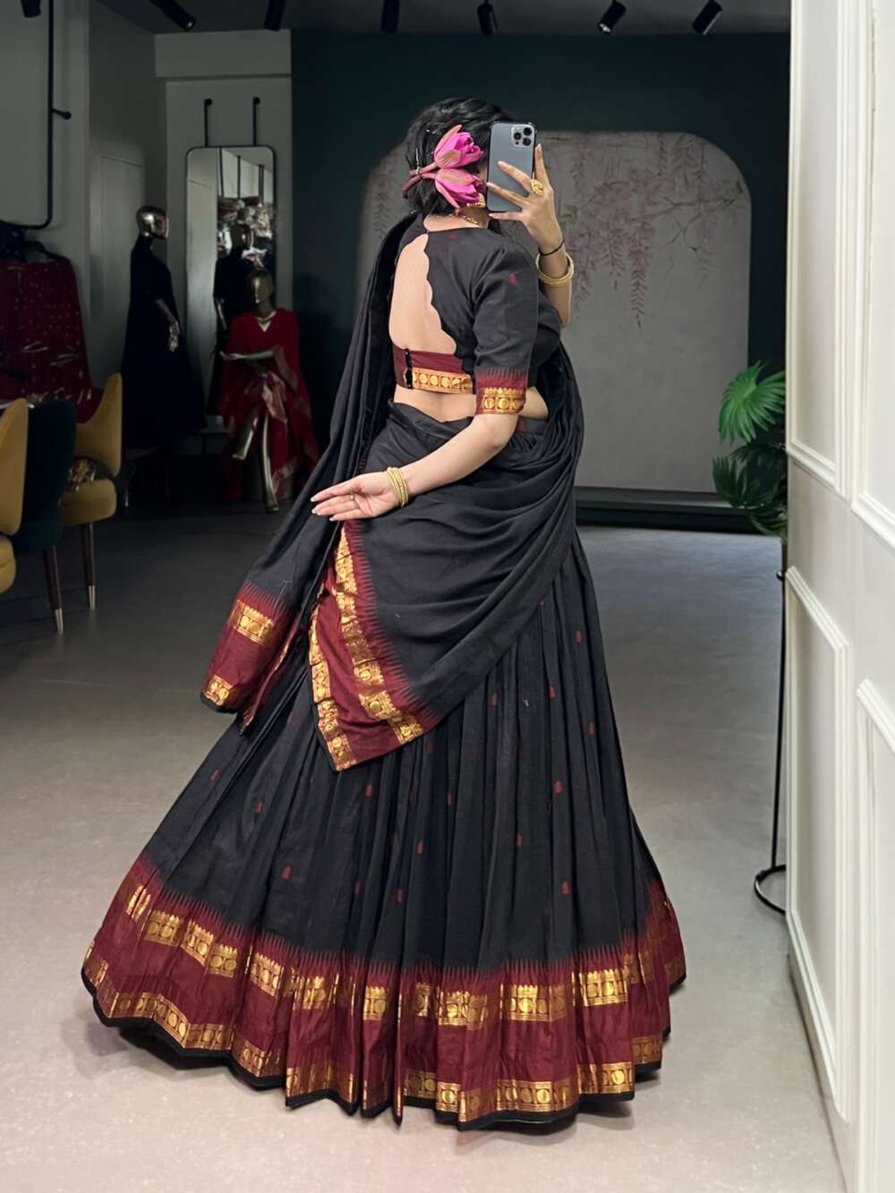 Chanderi cotton lehenga