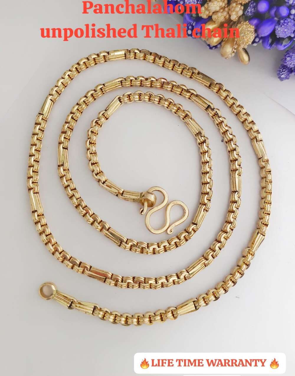 Pure panchalahom gold and silver mix Thali chains
