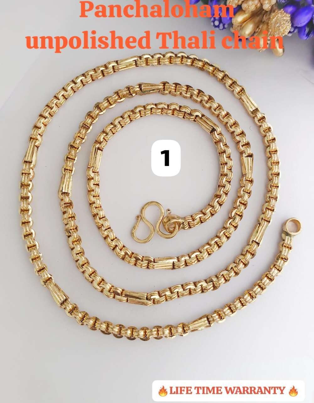 Pure panchalahom gold and silver mix Thali chains