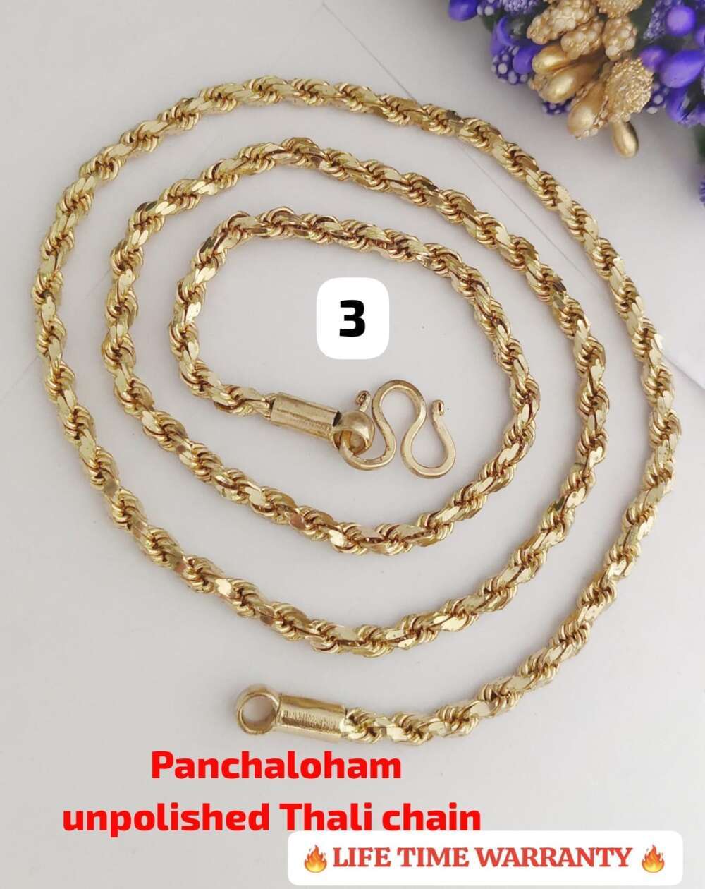 Pure panchalahom gold and silver mix Thali chains